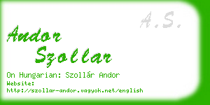 andor szollar business card